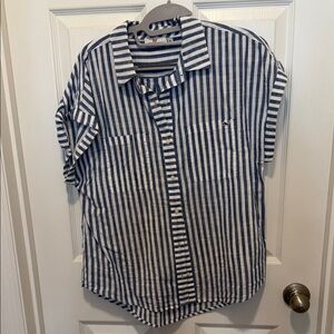 Vineyard Vines Blue and White Striped Button-Down Shirt